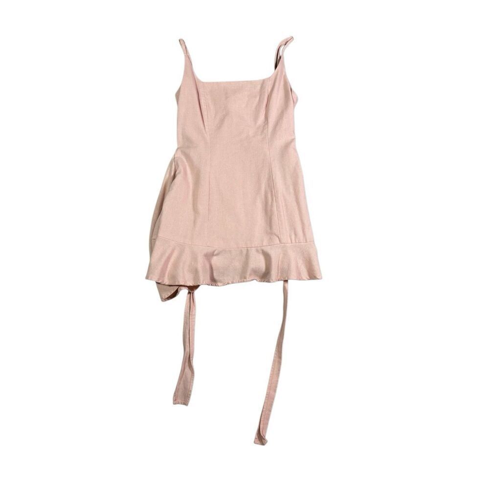 Princess Polly Ryland Mini Dress Womens 4 Pink Belted Ruffle Hem